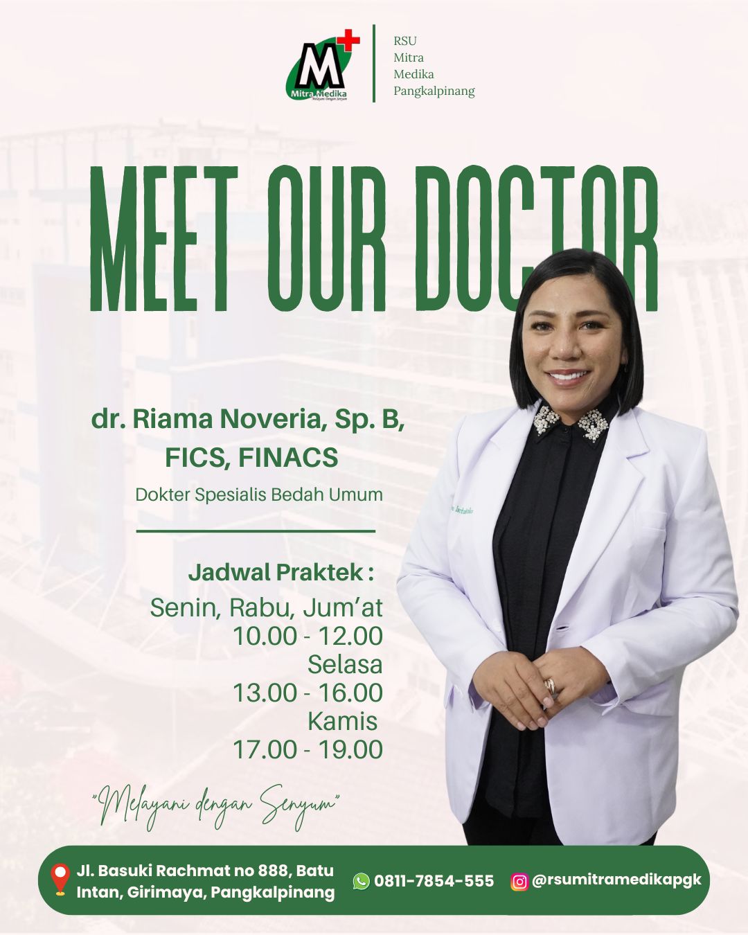 Foto Profil dr. Riama Noveria, Sp. B, FICS, FINACS - Spesialis Bedah Umum RSU Mitra Medika